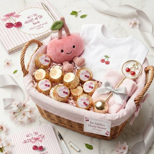Cherry Red Pink Bow Summer Girl Shower Reese's Peanut Butter Cups