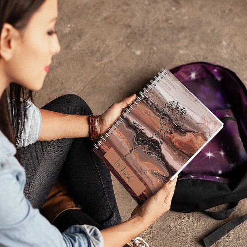 Cherry red pink marble  notebook