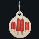 Cherry Red Popsicle Twin Pop Ice Lolly Lollies Pet ID Tag<br><div class="desc">Pet tag design features an original illustration of a red twin pop ice lolly cherry popsicles. Just personalize with the name of your dog or cat. Lots of coordinating pet products are also available from this shop! Don't see exactly what you're looking for? Contact Rebecca to have a product customized...</div>