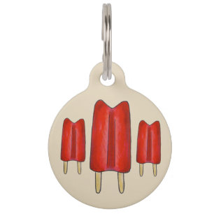 Cherry Red Popsicle Twin Pop Ice Lolly Lollies Pet ID Tag