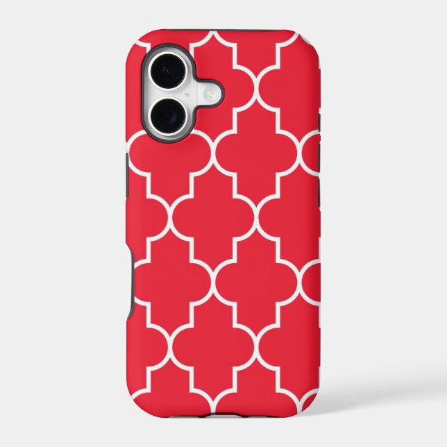 Cherry Red Quatrefoil Iphone Case (Back)