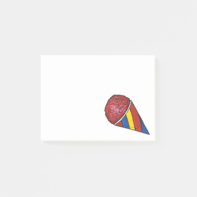 Cherry Red Snow Sno Cone Snocone Post Its Post-it Notes (Front)