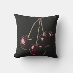 Cherry Red Throw Pillow