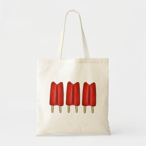Cherry Red Twin Pop Popsicles Ice Lollies Sweet Tote Bag