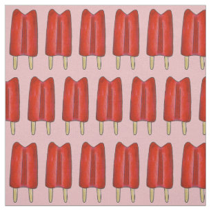 Cherry Red Twin Pop Popsicles Ice Lolly Lollies Fabric
