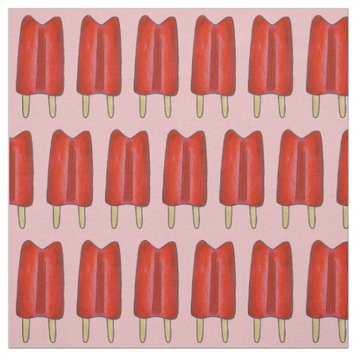 Cherry Red Twin Pop Popsicles Ice Lolly Lollies Fabric