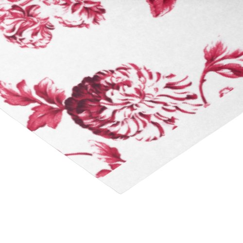 Cherry Red Vintage Floral Toile No2 Tissue Paper