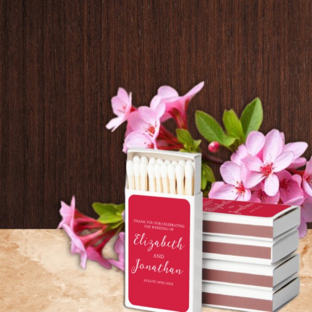 Cherry Red Wedding Matchboxes (Creator Uploaded)