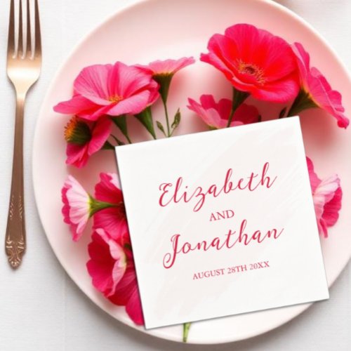 Cherry Red Wedding Napkins