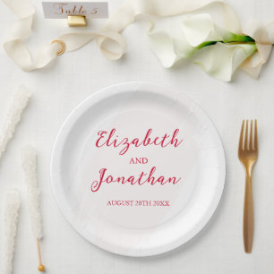 Cherry Red Wedding Paper Plates