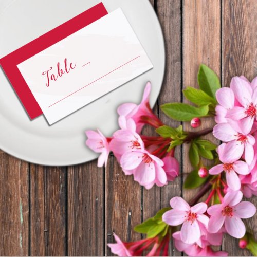 Cherry Red Wedding Place Card