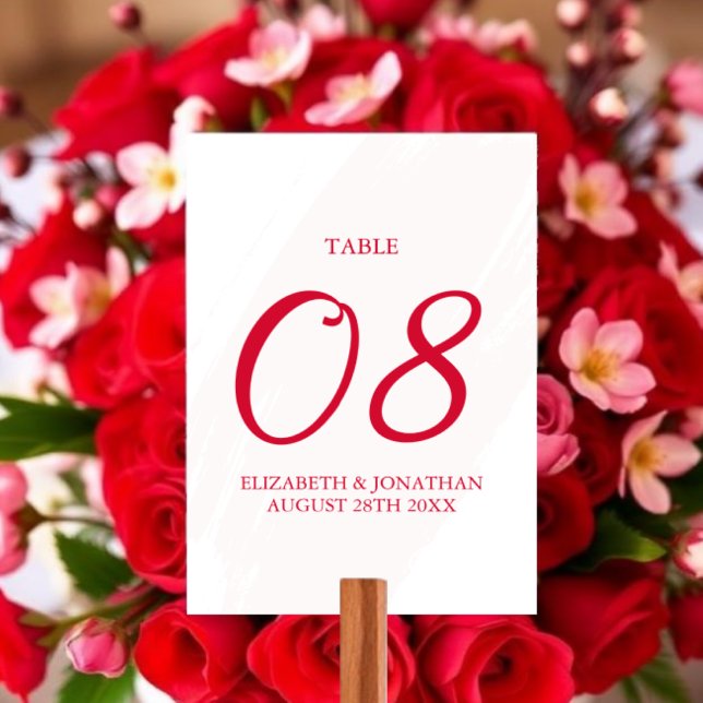 Cherry Red Wedding Table Number (Creator Uploaded)