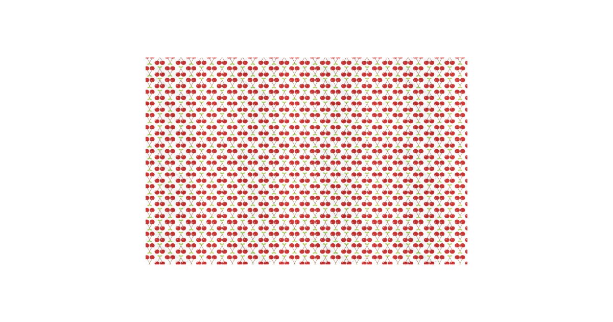 Cherry Retro Fabric - Sm Print | Zazzle