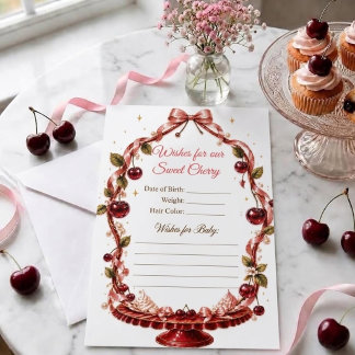 Cherry Ribbon Baby Shower Predictions games