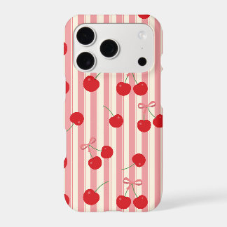 Cherry Ribbon Stripe iPhone 17 Pro Case