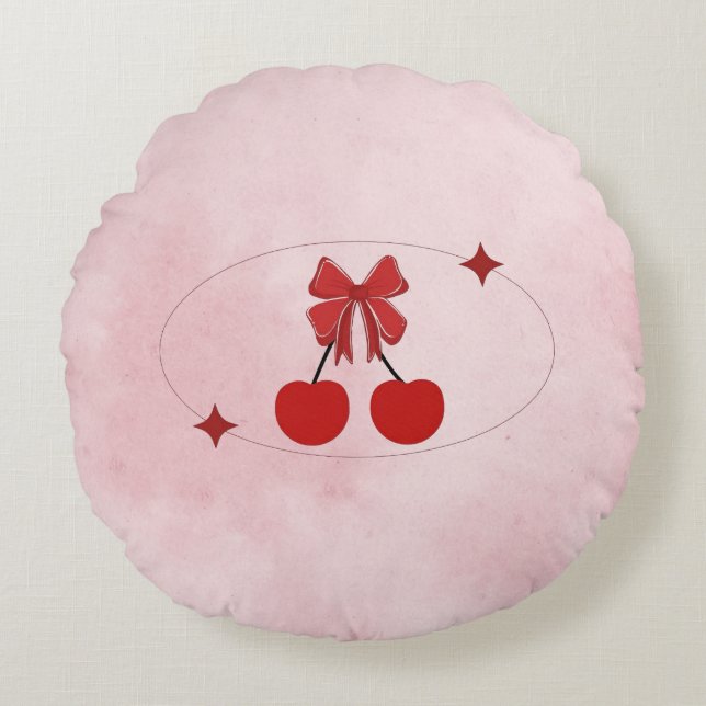 Cherry Round Pillow (Front)