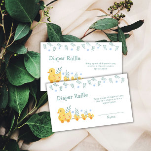 Cherry Rubber Mom Duck Diaper Raffle Baby Shower Enclosure Card