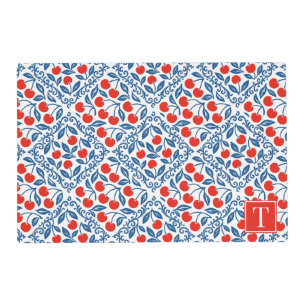 Cherry Rustic Farmhouse French Country Monogram Placemat
