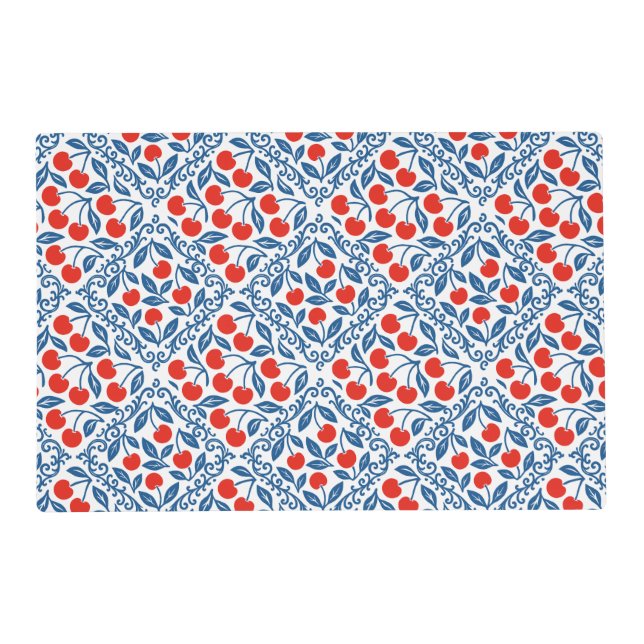 Cherry Rustic Farmhouse French Country Placemat (Back)