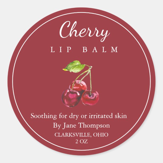 Cherry Salve / balm Label (Front)