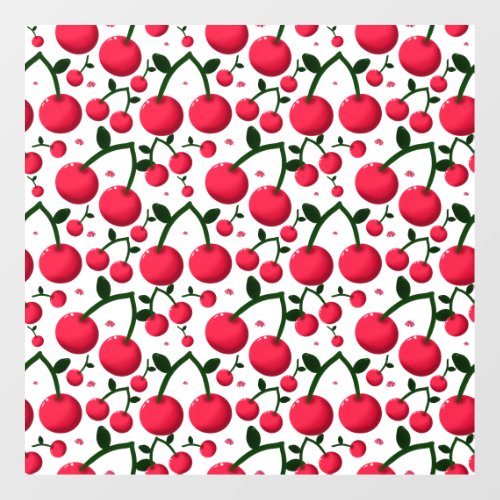 Cherry Seamless Pattern, Red Fruit Pattern, Cute C Wall Decal
