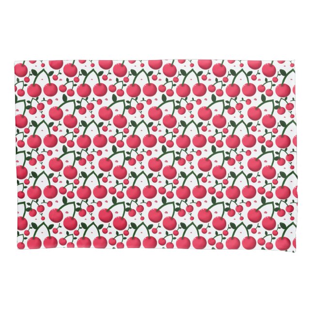 Cherry Seamless Pattern, Red Fruit Pattern, Pillow Case (Front)