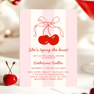 Cherry She's Tying the Knot Bridal Shower Invitation
