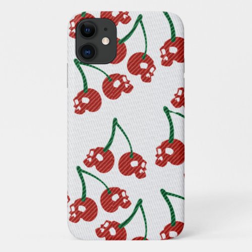 Cherry Skulls Red iPhone 11 Case