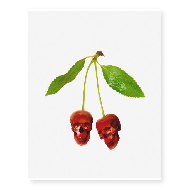 Cherry Skulls Temporary Tattoos (Front)