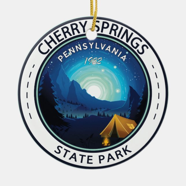 Cherry Springs State Park Pennsylvania Badge Ceramic Ornament (Front)
