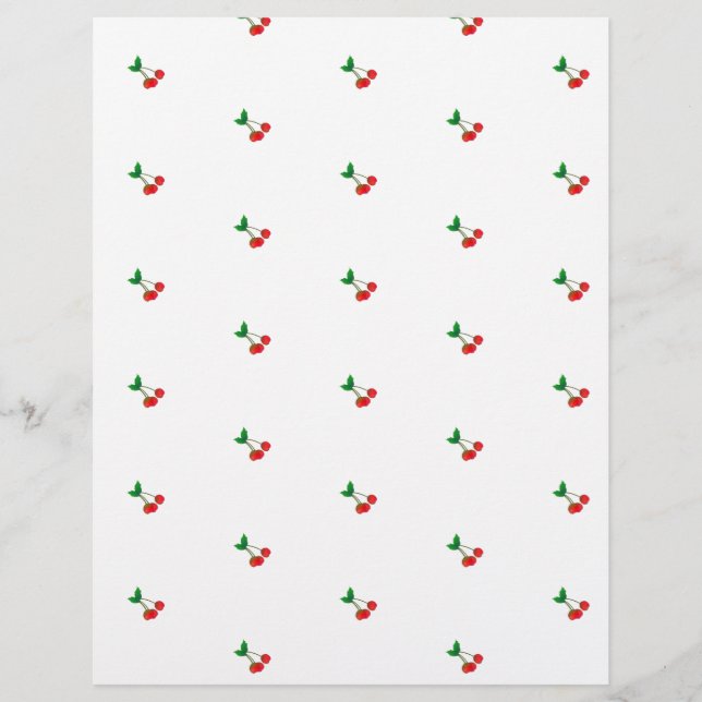 Cherry stems scrapbook paper (Front)
