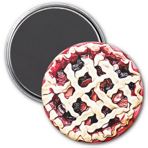 Cherry Strawberry Rhubarb Pie Magnet