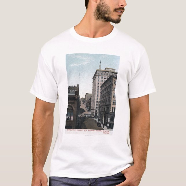 Cherry Street Scene with Alaska Bldg T-Shirt (Front)