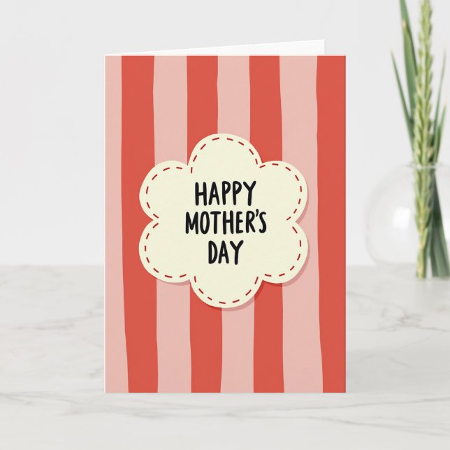 Cherry Stripe Moms Day Card (Front)