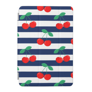 Cherry Stripe Pattern – Retro Fruit Gift & Decor iPad Mini Cover