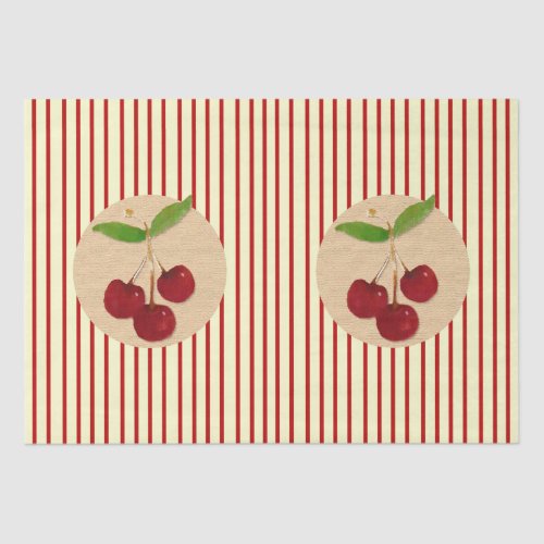 Cherry Stripe Tissue Paper