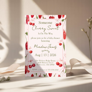 Cherry Sweet - Baby Shower Invitation