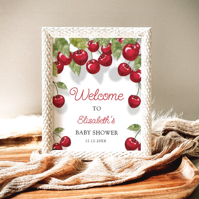 Cherry Sweet Baby Shower Welcome Foam Board Poster (Creator Uploaded)