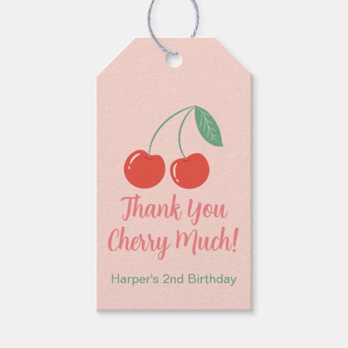 Cherry Sweet Birthday Favor Tag Gift Tags