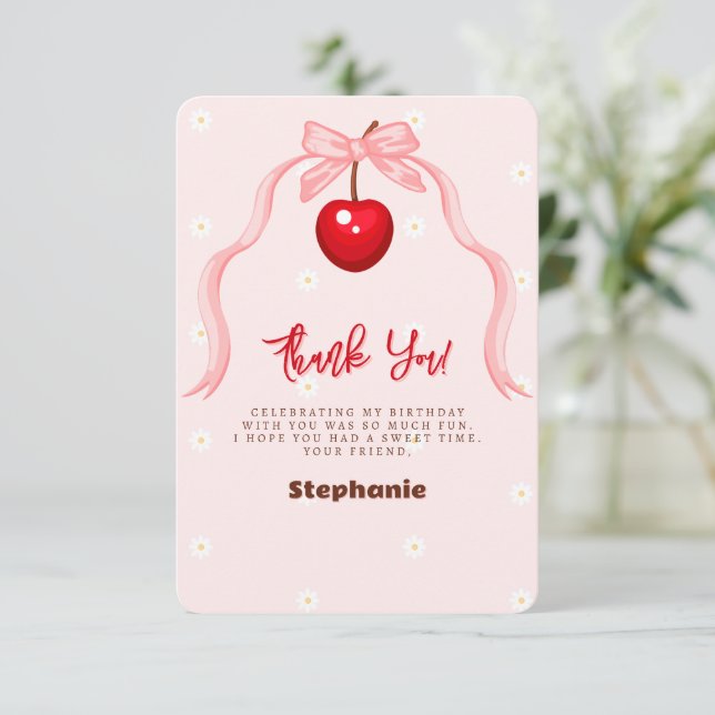 Cherry Sweet Birthday Invitation (Standing Front)