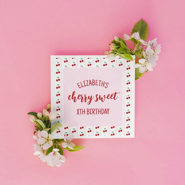 Cherry Sweet Birthday Napkins (Creator Uploaded)
