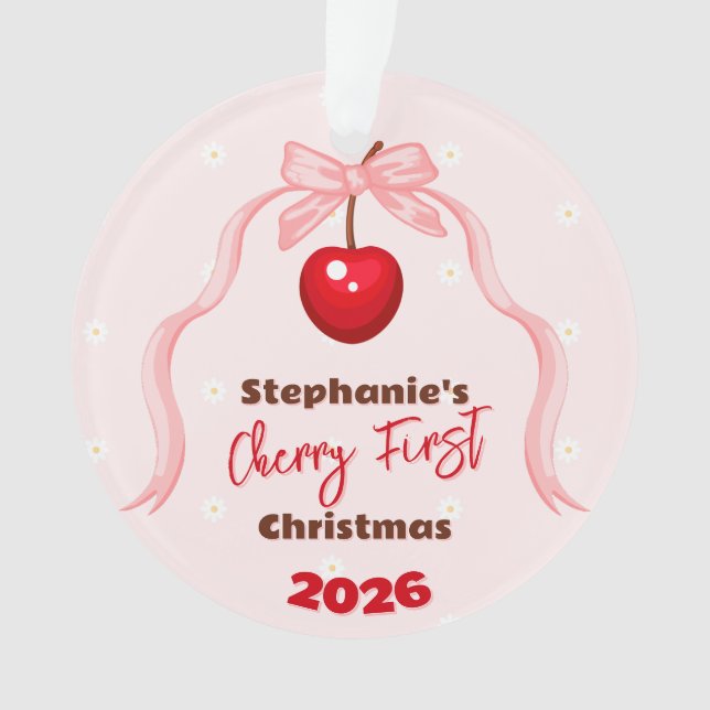 Cherry Sweet Birthday Ornament (Front)