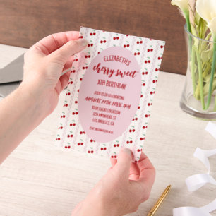 Cherry Sweet Birthday Vellum Invitations