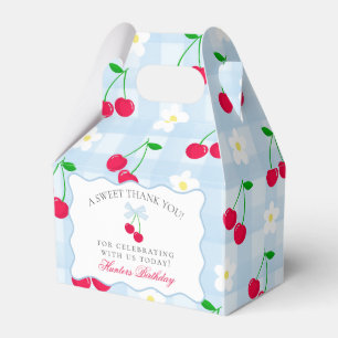 Cherry Sweet Blue Coquette Bow Birthday Favor Box