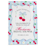Cherry Sweet Blue Coquette Bow Bridal Shower Favor Medium Gift Bag