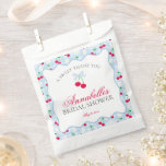 Cherry Sweet Blue Coquette Bridal Shower Dessert Favor Bag
