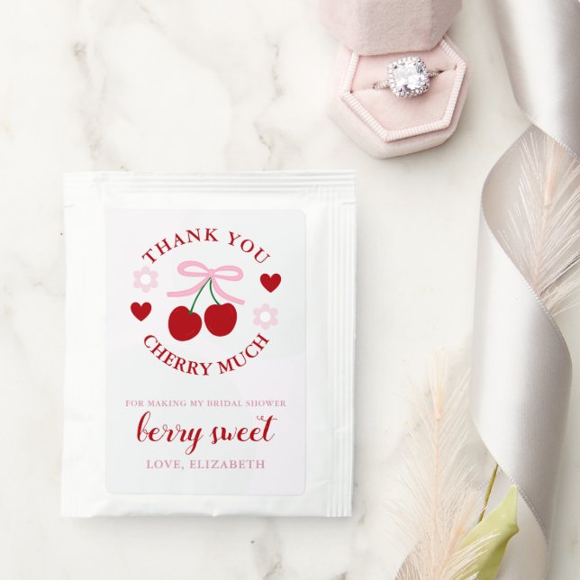 Cherry Sweet Bridal Shower Tea Bag Drink Mix (Wedding)