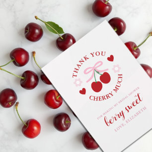 Cherry Sweet Bridal Shower Thank You Card