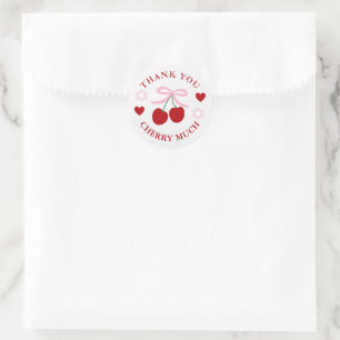 Cherry Sweet Bridal Shower Thank You Classic Round Sticker