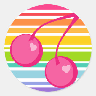 Cherry Sweet-Hearts Classic Round Sticker